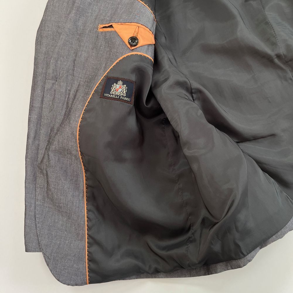 Vitarelli Italian Mens Blazer Jacket Vitarelli Mens Gray Elbow Patch Blazers 396 - Picture 12 of 13